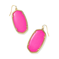 Danielle Gold Statement Earrings in Neon Pink