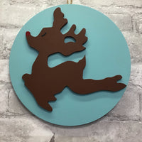 Home Sign Insert - Flying Rudolph