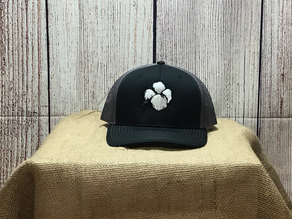 Black/Gray Cotton Ball Hat