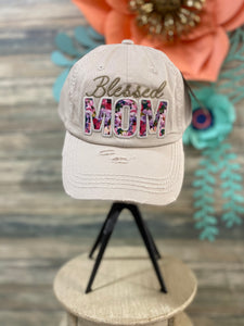 Blessed Mom Distressed Hat