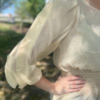 Cream Chiffon Sparkle Top