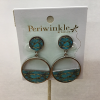 Teal circle earrings Earrings (Peri)