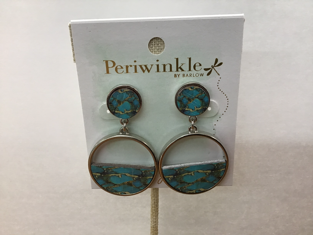 Teal circle earrings Earrings (Peri)