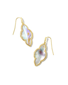 Abbie Gold Drop Earrings in Iridescent Abalone