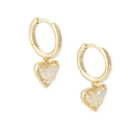 4217710117 Ari Heart Gold Huggie Earrings in Iridescent Drusy