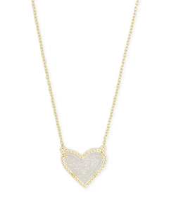 4217704861 Ari Heart Gold Pendant Necklace in Iridescent Drusy