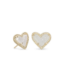 4217704866 Ari Heart Gold Stud Earrings in Iridescent Drusy