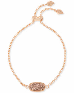 Elaina Rose Gold Adjustable Chain Bracelet in Rose Gold Drusy