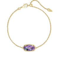 Elaina Gold Delicate Chain Bracelet in Lilac Abalone
