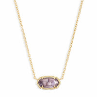 Elisa Gold Pendant Necklace In Purple Amethyst