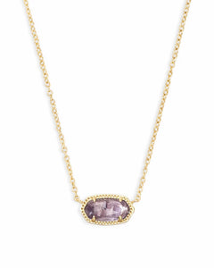Elisa Gold Pendant Necklace In Purple Amethyst