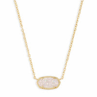 Elisa Gold Pendant Necklace In Iridescent Drusy