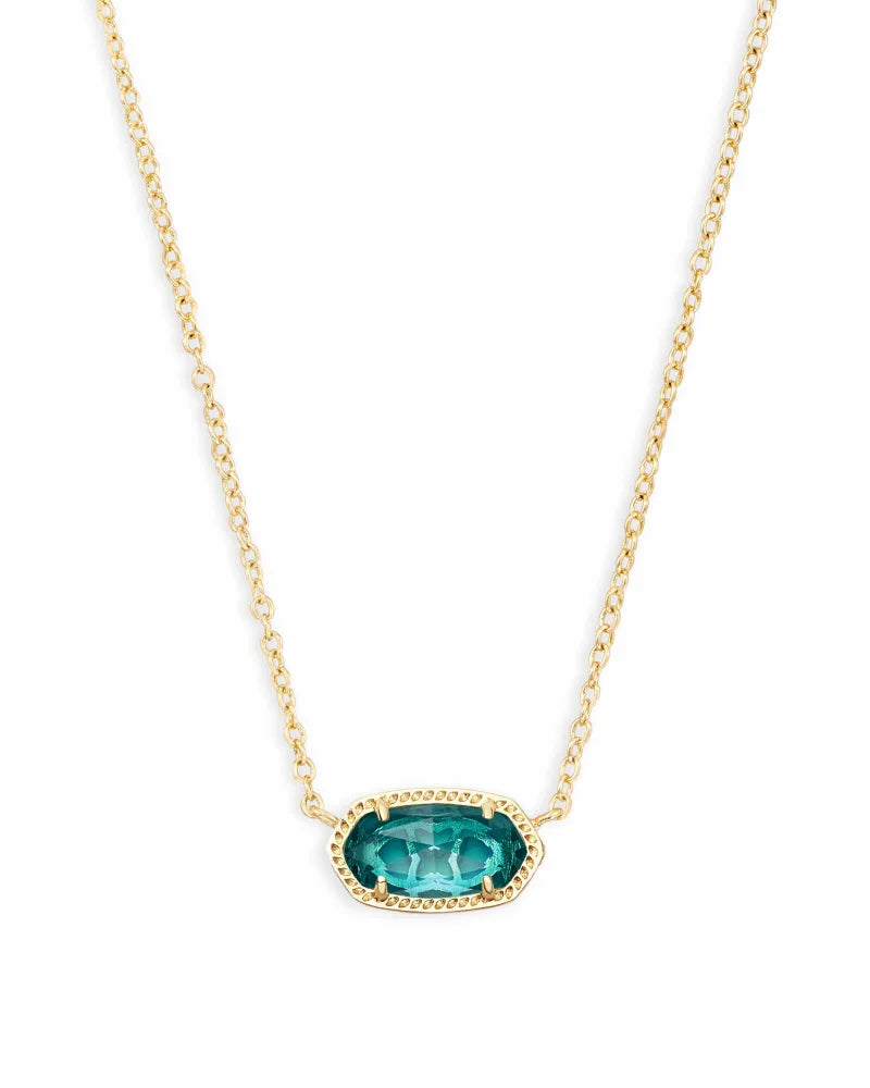 Elisa Gold Pendant Necklace in London Blue