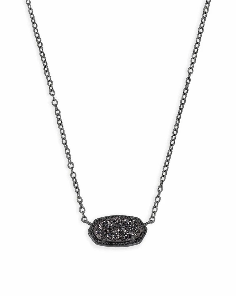 4217711240 Elisa Pendant Necklace in Black Drusy