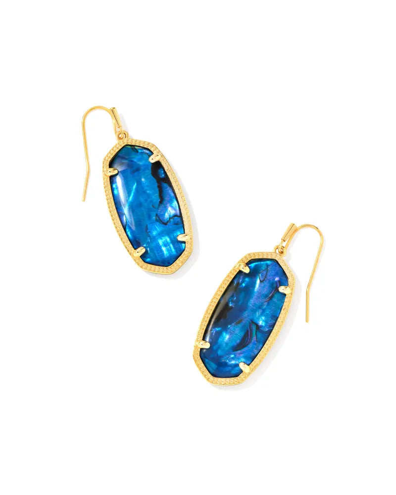 Elle Gold Drop Earrings in Navy Abalone
kendra scott 
kendra scott earring