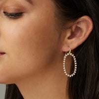 Elle Open Frame Crystal Drop Earrings in Gold