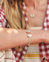 Elton Gold Cuff Bracelet in Dichroic Glass
