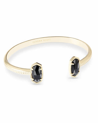 Elton Gold Cuff Bracelet in Black