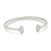 4217719680 - Grayson Silver Cuff Bracelet in White Crystal