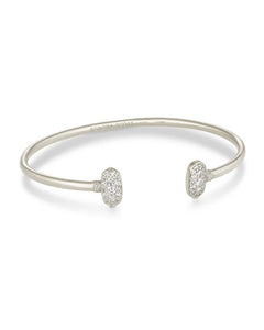 4217719680 - Grayson Silver Cuff Bracelet in White Crystal