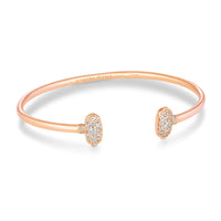 Grayson Rose Gold Cuff Bracelet in White Crystal