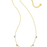 Lillia Crystal Butterfly Gold Strand Necklace in Violet Crystal