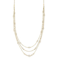 Rina Gold Multi Strand Necklace in Lustre Glass