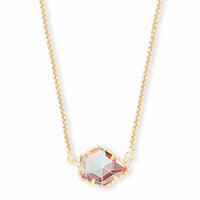 Tess Gold Pendant Necklace in Dichroic Glass