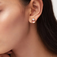 Tessa Gold Stud Earrings in Dichroic Glass