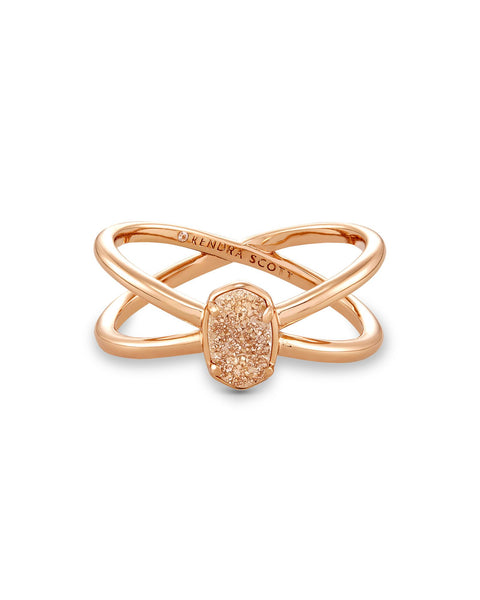 kendra scott Emilie Double Band Ring Rose Gold in Sand Drusy
kendra scott 
kendra scott ring