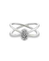 kendra scott ring 
Emilie Double Band Ring Silver in Platinum Drusy

