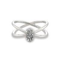 kendra scott ring 
Emilie Double Band Ring Silver in Platinum Drusy