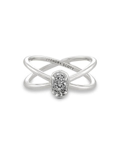 kendra scott ring 
Emilie Double Band Ring Silver in Platinum Drusy
